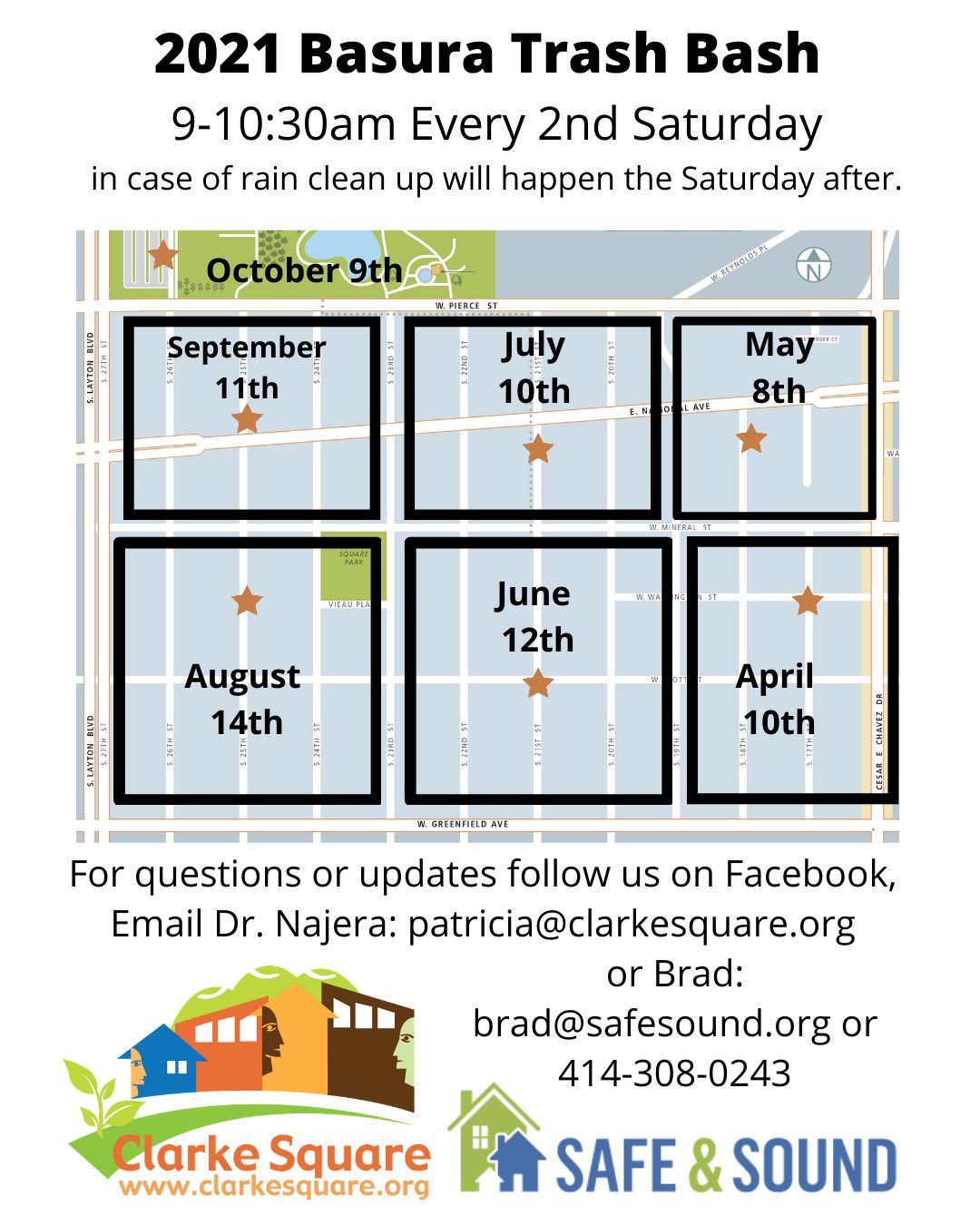 Safe Sound Inc 21 S Bastia Trash Bash Alongside Clarkesquaremke This Saturday April 10th From 9 10 30 Help Us Clean Up Clarke Square Block By Block Follow Safe Amp Sound S Clarke Square