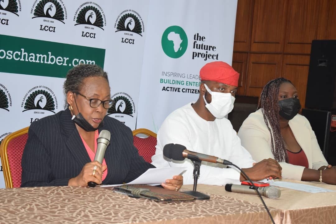 TFAAfrica's tweet image. Rewind

(L-R) Dr. Segun Alabi, Head, Corporate Communications, LCCI; Mrs. Bamidele Daramola, Vice President, LCCI; Adebola Williams, Founding Partner, The Future Project &amp;amp; Bukonla Adebakin, Senior Adviser, The Future Project during the press conference &amp;amp; launch 
...
#FAIp