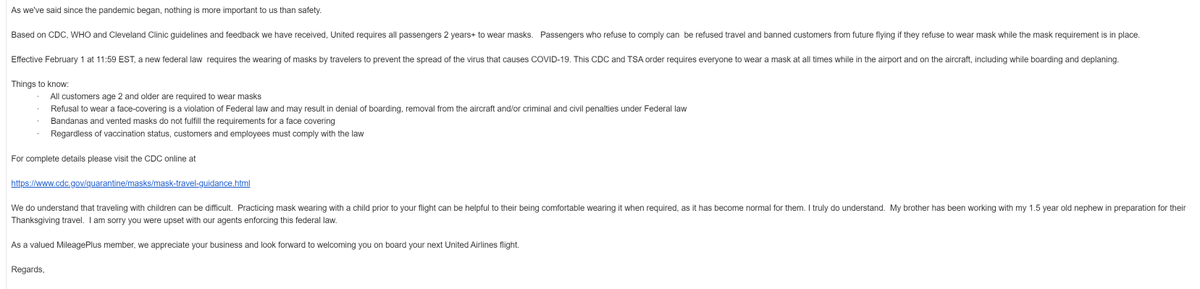 Nothing was said to me as we landed and deplaned.  I then wrote an email to <a href="/united/">United Airlines</a> about this issue and I got this response.
Thank you for teaching me how to parent @United that is what I was really searching for.