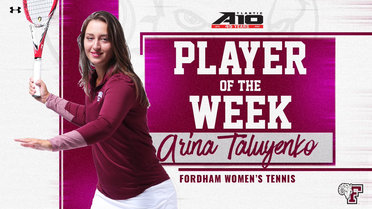 Congrats to <a href="/FordhamWTennis/">FordhamWTennis</a>' Arina Taluyenko who was named the <a href="/atlantic10/">Atlantic 10 Conference</a> Women's Tennis Performer of the Week fordhamsports.com/news/2021/4/6/…