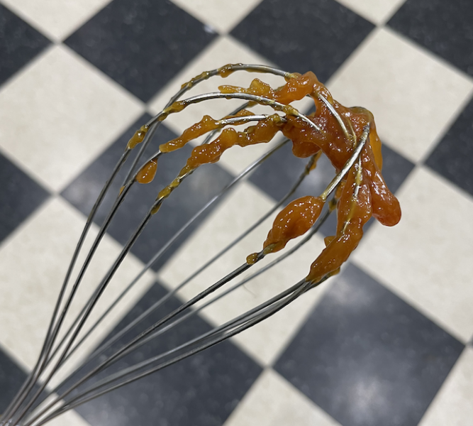 COMSOL_Inc's tweet photo. The chemistry behind the #caramelization process can be broken down into 4 basic steps: 

1. Sucrose inversion
2. Condensation 
3. Dehydration
4. Polymerization

Learn more in this new #FoodScience blog post: https://t.co/GOtR78QvbN https://t.co/bzo8TJSxgK