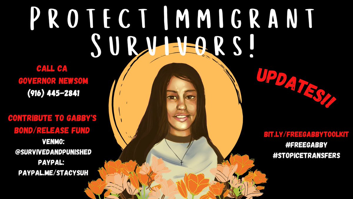 Gabby, a domestic violence survivor released from CCWF, was turned over to ICE. Make sure this doesn't happen to another beloved community member by showing your support for the #VISIONAct #AB937 to #StopICEtransfers in CA. #FreeGabby #100DaysForFreedom