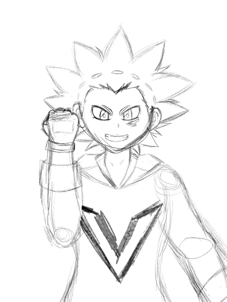WIP of Valt Aoi from Beyblade Burst Sparking It's surprising how fun  watching people scream at spinning tops can be #BeybladeBurst  #ArtistOnTwitter #WIP, image size:900x1200