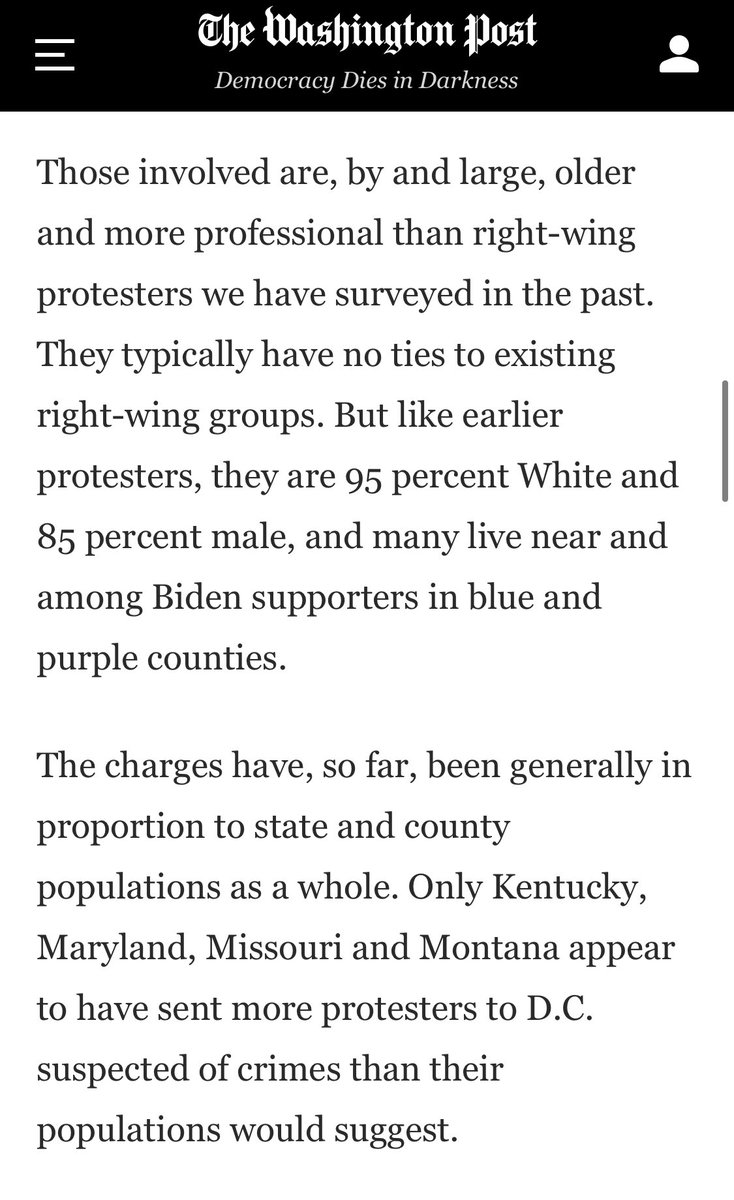 CPOST did 2 surveys to understand the roots of the insurrectionist’s rage. “One driver overwhelmingly stood out”: fear of the ‘Great Replacement’ that white nationalists promote.  https://www.washingtonpost.com/opinions/2021/04/06/capitol-insurrection-arrests-cpost-analysis/“Extensive social media exposure is the second-biggest driver.”