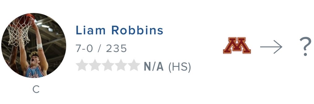 Interesting. Former ⁦@DrakeBulldogsMB⁩ center Liam Robbins enters the NCAA transfer portal. Maybe it’s too cold for him up there at ⁦@GopherMBB⁩.