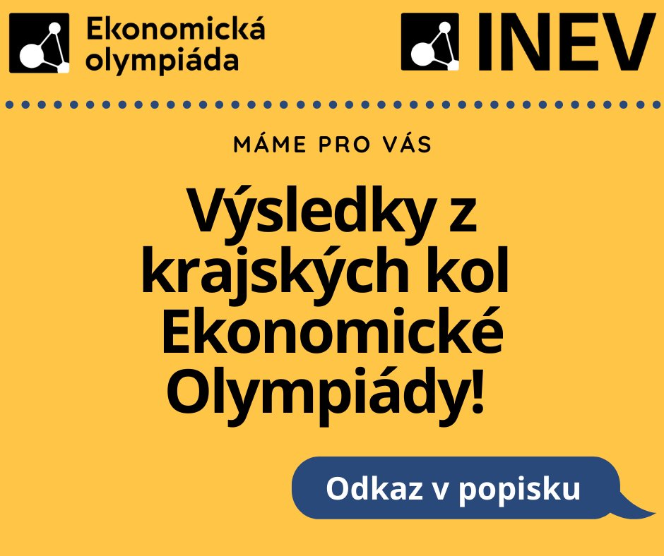 Výsledky krajských kol Ekonomické olympiády jsou tady. Děkujeme všem zúčastněným! ☺️
Do finále postupuje na základě výsledků z krajských kol 50 nejlepších studentů a studentek z celé České republiky🥳
Těšíme se na finále!

Odkaz na výsledky krajských kol:
bit.ly/3wsagWp