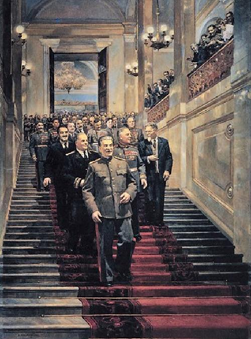 ActualSoviet's tweet photo. In the Kremlin, May 24, 1945 (1947) - Dmitry Arkadievich Nalbandyan (1906-1993) https://t.co/ecQ10qsWtu