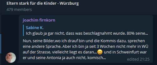 ThomasPWue's tweet photo. So unterhalten sich Querextremisten übrigens über Fotografen, die kritisch über sie berichten & von ihnen angegriffen werden. https://t.co/NhwvgMNfLs