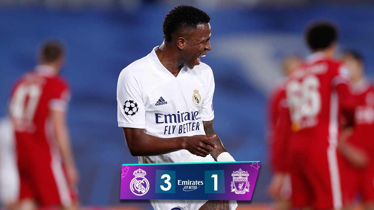 🏁 FP: <a href="/realmadrid/">Real Madrid C.F.</a> 3-1 <a href="/LFC/">Liverpool FC</a>
⚽ <a href="/vinijr/">Vini Jr.</a> 27', 65', <a href="/marcoasensio10/">Marco Asensio</a> 36'; Salah 51'
#Emirates | #UCL