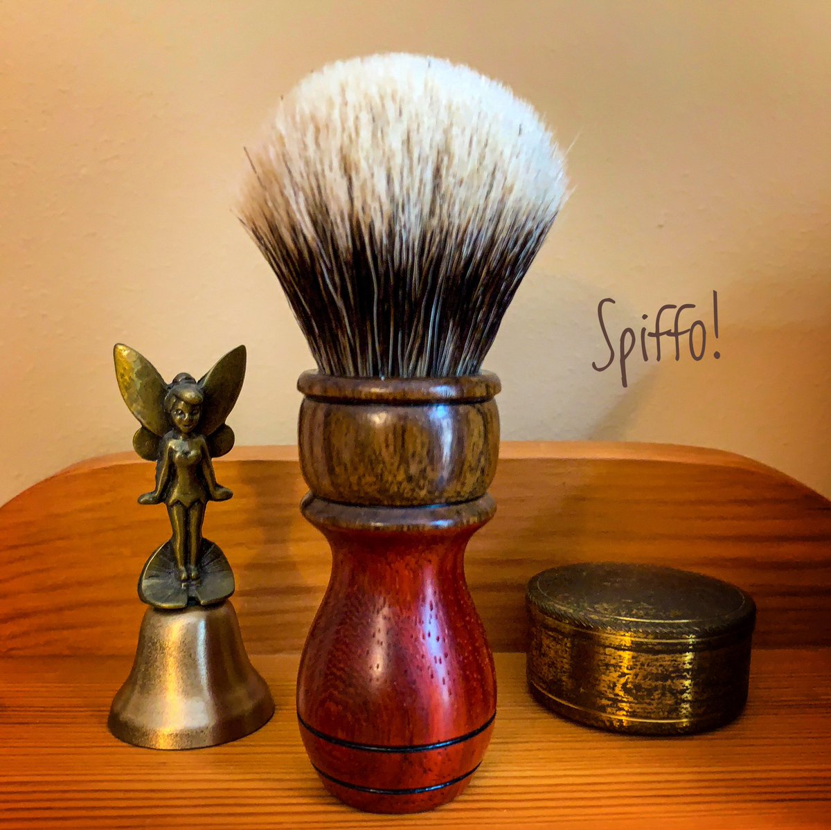 Colbred, with its Padauk and Shedua wooden handle and Manchurian Two Band knot, is a real stunner! #shavingbrush #shavebrush #spiffo #spiffoman #shaveoftheday #shaving #shavingbrushes #shavingproducts #wetshaving #madeinhalifax #halifax #halifaxns #novascotia