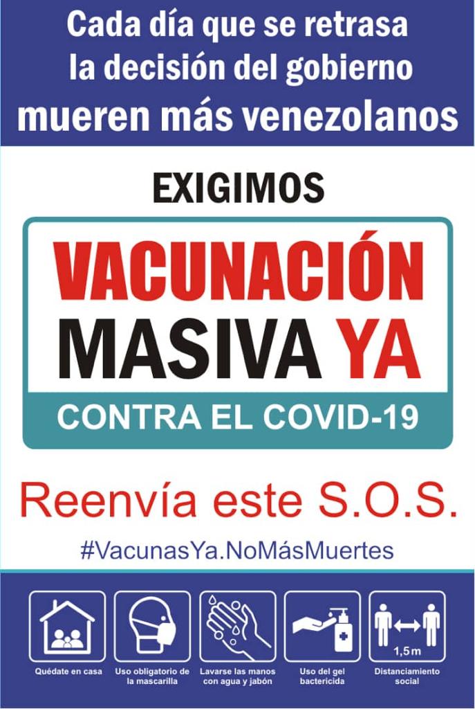 VctorHu82041913's tweet photo. Es urgente un plan de vacunación masiva para Venezuela. Basta de engaños e irresponsabilidad en el manejo de la Pandemia por parte del gobierno de @NicolasMaduro. A cada instante son más los contagios y fallecidos #VacunasYa.NoMásMuertes https://t.co/G7hH8tGJx3