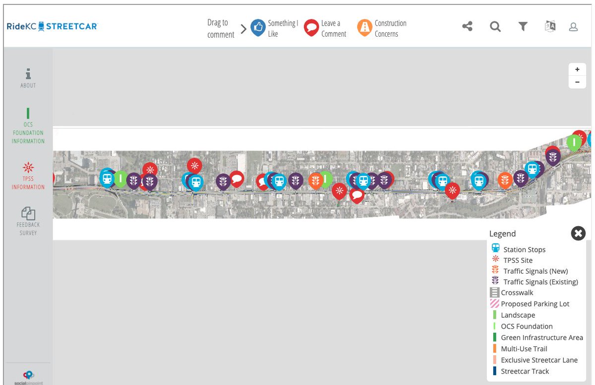 kcstreetcar's tweet photo. Get down to the design details of the #kcstreetcar Main St Extension w/ our interactive map. 
Want to know where the stops will be? What about new traffic signals or streetcar dedicated lanes? It's all on this map. Comments &amp; Questions are welcome!

https://t.co/aZZhp9I1GN https://t.co/MHdbAsVy8P