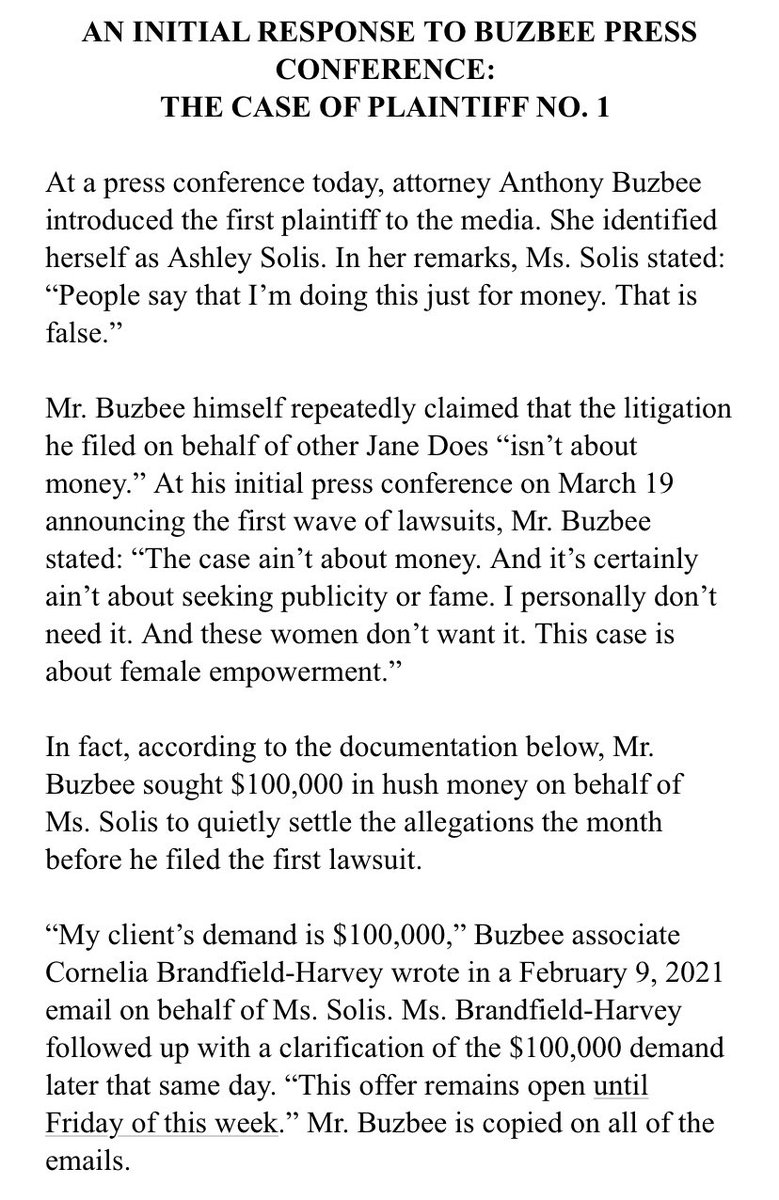 MikeGarafolo's tweet photo. Deshaun Watson’s attorney Rusty Hardin has sent a response to Tony Buzbee’s press conference today. A portion of the response here. https://t.co/UQZPfDxXxz