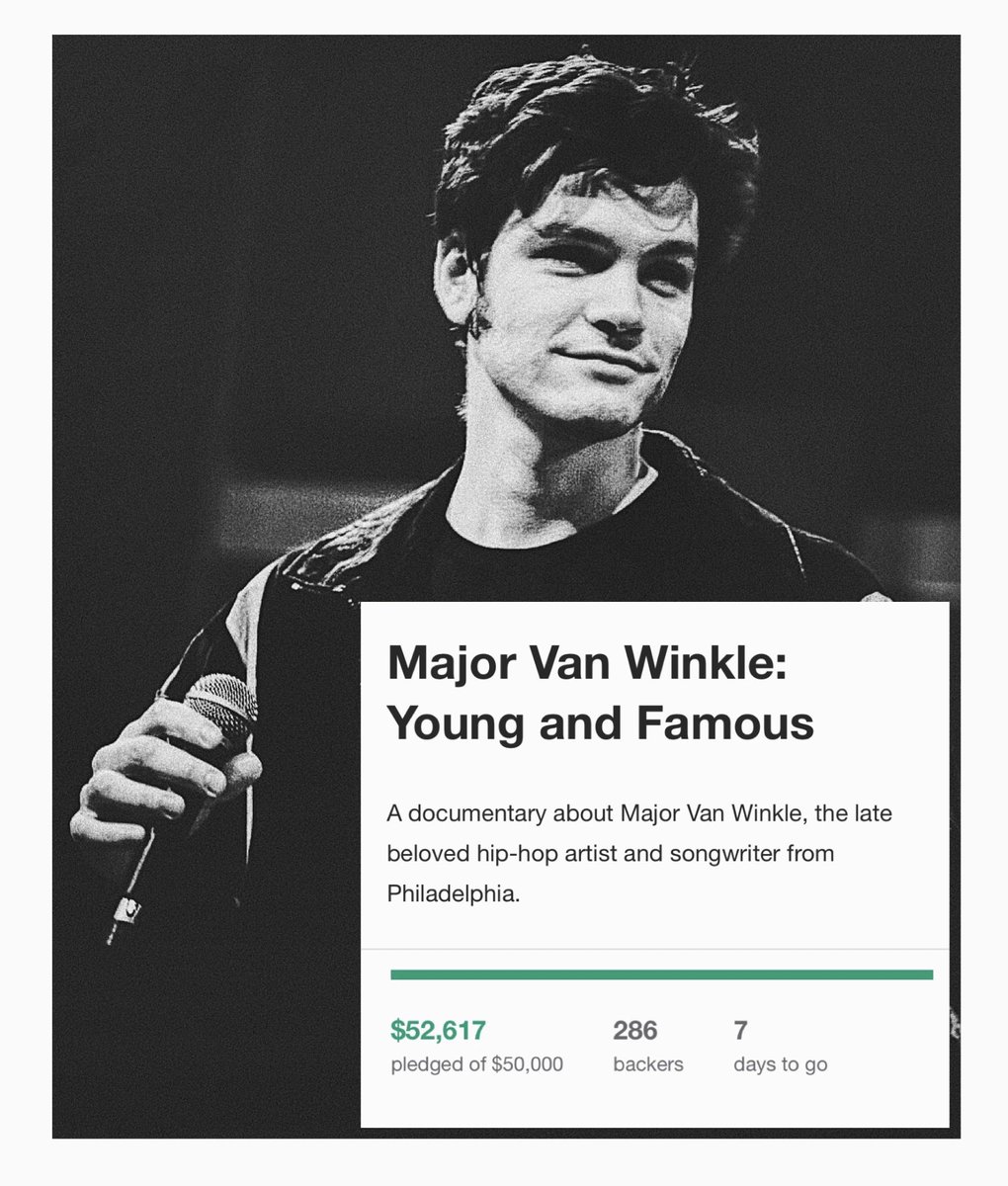 MajorVanWinkle's tweet photo. Overjoyed to announce that with the combined efforts and support of Majors Family, Friends and Fans - The goal of 50k has been met and then some! 7 days left, all donations still welcome. Thank you to everyone!  Majors Legacy will go on. More info to come! Be Easy 🤟🏻 #mvw https://t.co/esvWaEIjie