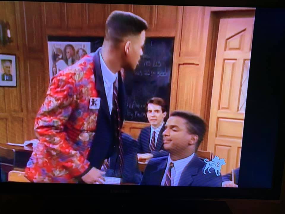 I don't think I will ever be hip enough to wear my sport coat inside out! I certainly wasn't back then!😲 I'm pretty cool, though, with the idea of spending the rest of eternity immortalized alongside Will and "Carlton". #freshprinceofbelair #friendofcarlton
