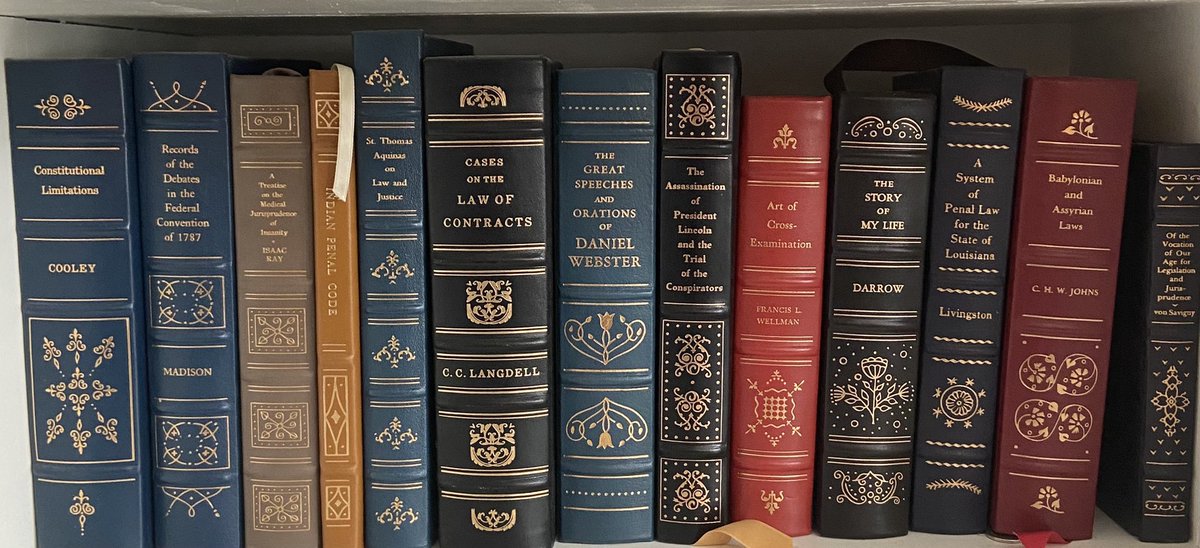 I inherited a huge set of dusty law books from a relative who was a judge and book collector. The range of topics is quite something.  Sometimes I just pull a random book and start reading.