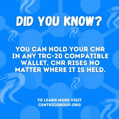 Tip Tuesday - You can hold your CNR in any TRC-20 compatible wallet, CNR rises no matter where it is held. Isn't that awesome? 🔥

$CNS $CNR #StrongerTogether #CentricWarriors #CentricProud #CentricStrong #Futurists #Rise