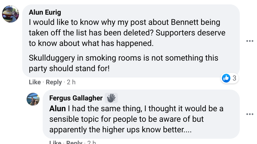 Can we give ATWA the benefit of the doubt, thinking that this private, official supporters group is not something they kept an eye on and that they didn't realise what is going on there? Well, can you guess how quickly they took down questions on today's Gareth Bennet news?