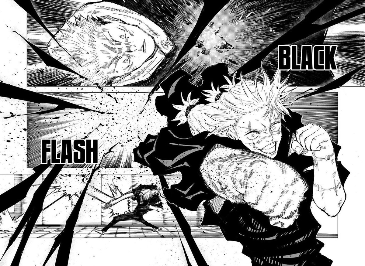 yuji was in fact, so broken by what had just happened that mahito was given the opportunity to land a clean black flash on him bc itadori's defences and will to fight had completely collapsed at this point 
