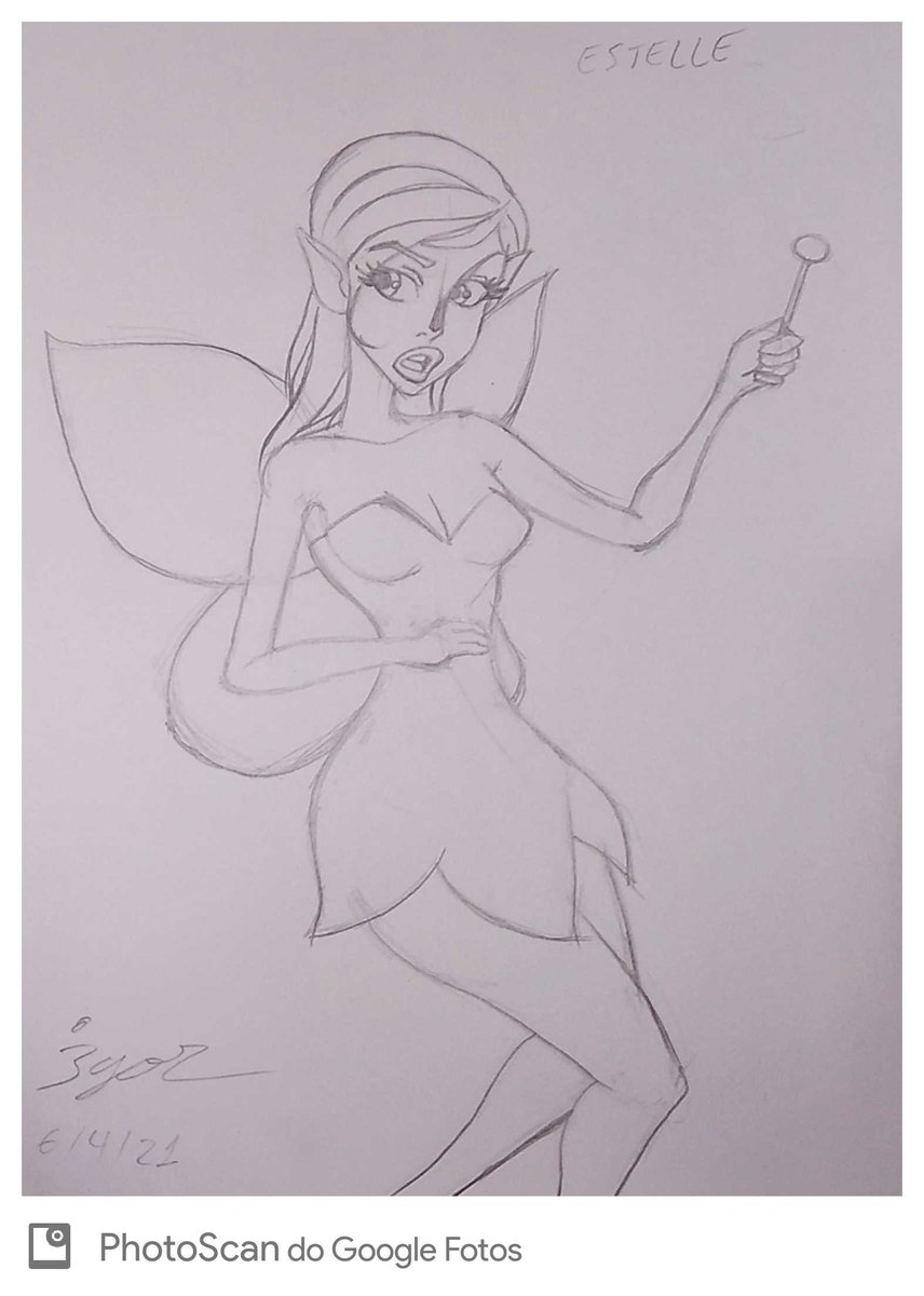 O Scan tirou um pouco da beleza (acho) mas taí um dibujo pra vcs de Estelle, a fada rebelde!
#drawing #fairy #stars #sketch #cartoon #wingedcreatures #faeries #fey