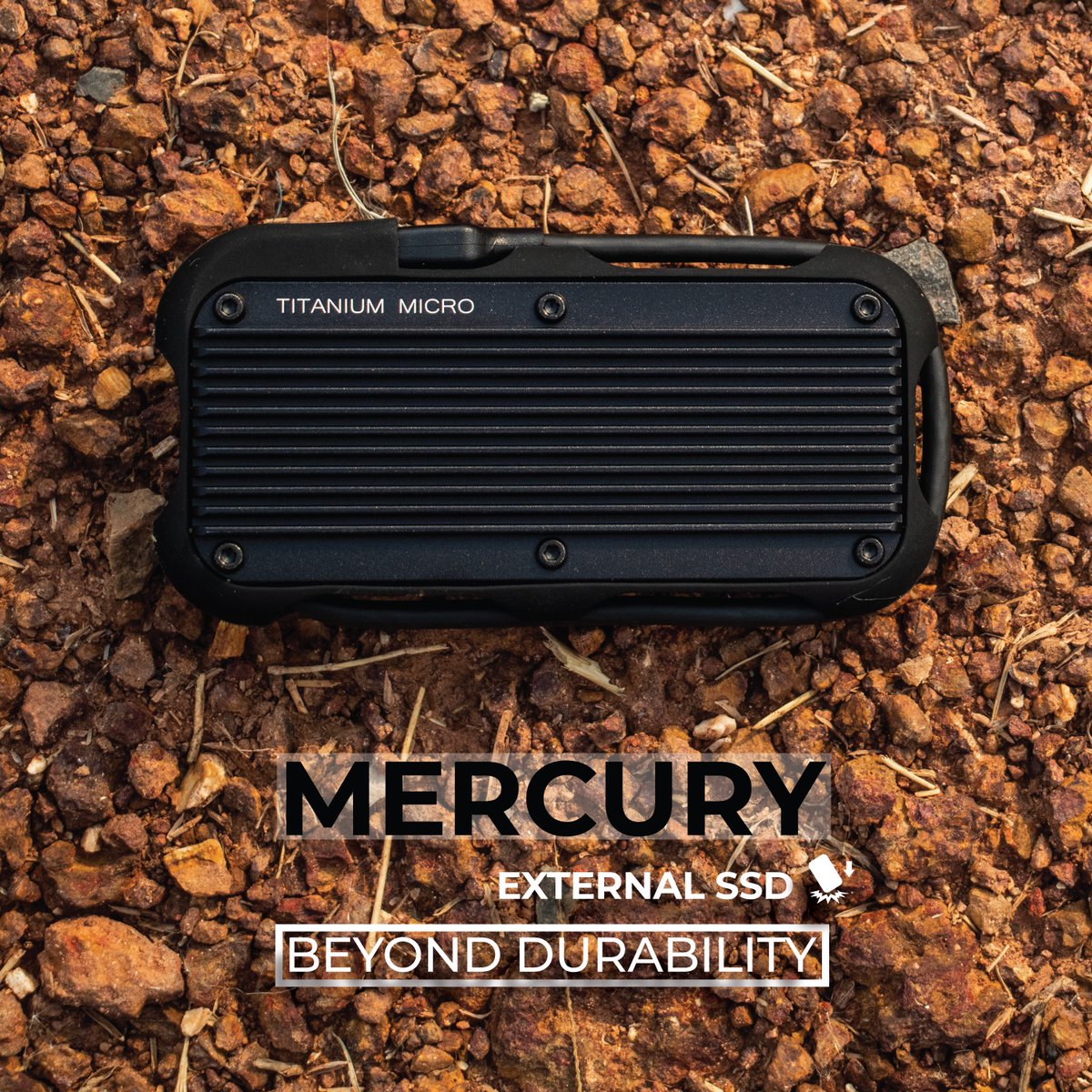 titaniummicro's tweet image. TITANIUM MICRO MERCURY EXTERNAL SSD - BEYOND DURABILITY

#portablessd #externalssd #backupfiles #externalstorage #dropproof #tough