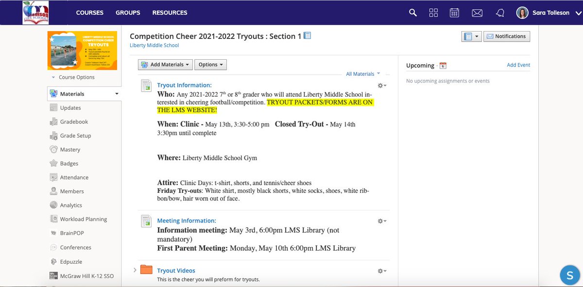 Please join our Schoology page for for important tryout material!  

ACCESS CODE: FRN8-67CH-RTJDZ