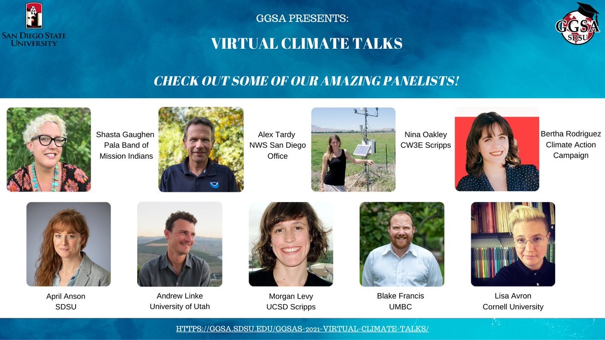 Do you want to learn about #climate, #climatechange, and #climatescience from an interdisciplinary group of professionals? Join #SDSU in a 3-day event! Register here: ggsa.sdsu.edu/ggsas-2021-vir…
