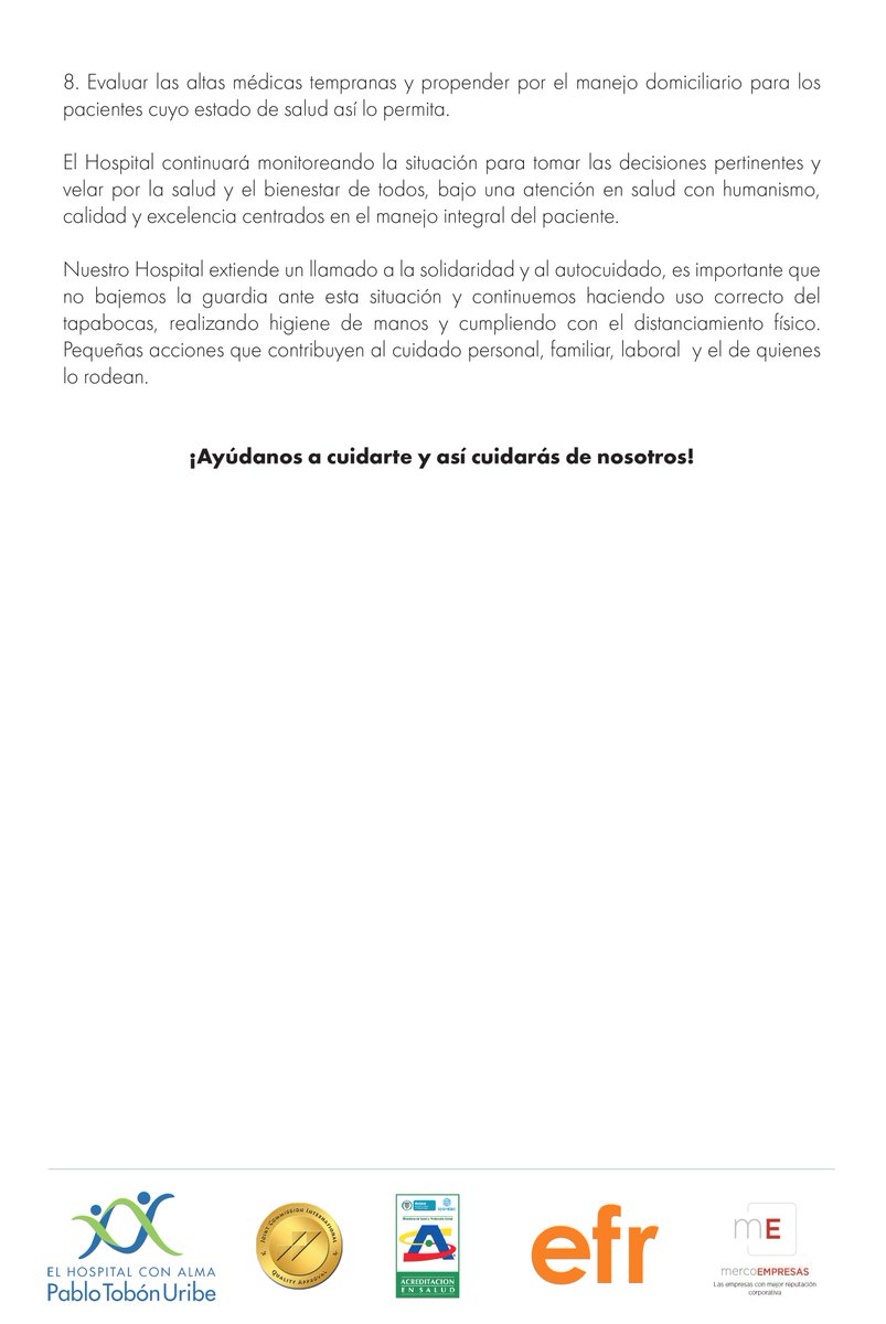 HPTU's tweet photo. El Hospital Pablo Tobón Uribe se declara en estado de emergencia hospitalaria (Emergencia grado III S3). 

Compartimos con ustedes el Comunicado Oficial. https://t.co/zv0dizOVgn