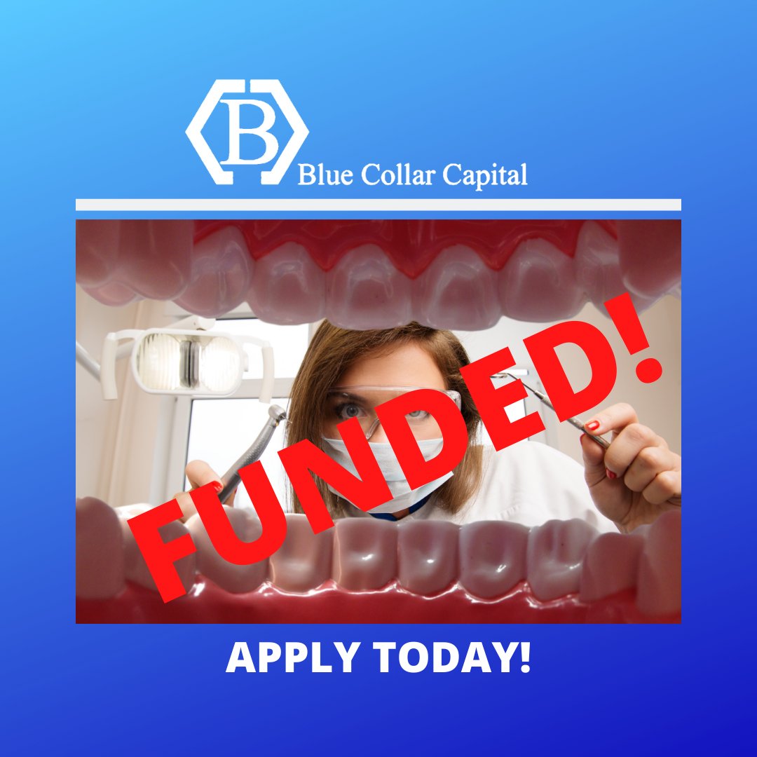 BlueSolutionsCo's tweet image. FUNDED DEAL OF THE DAY! $35,000 Dentist Office. Apply today! BlueCollarCapital.net
#funding  #business #businessloan #lending #smallbusiness  #smallbusinessowner   #smallbusinessloans #money   #businessowner #businessfunding #workingcapital  #loans