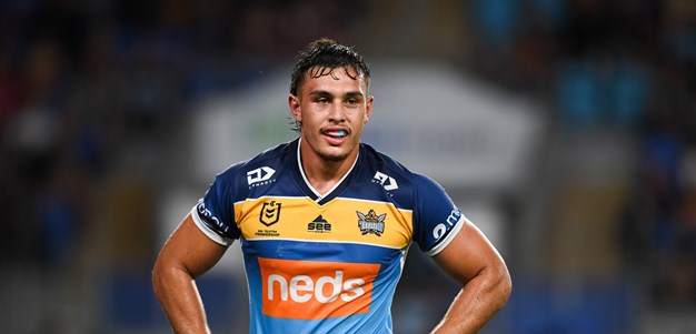 CATCH UP | Tino Fa’asuamaleaui - The <a href="/GCTitans/">Gold Coast Titans</a> forward joined <a href="/ThatJimmySmith/">Jimmy Smith 🇦🇺</a> &amp; <a href="/katiebrownaus/">Katie Brown 🤸🏼‍♀️</a> ahead of the Gold Coast's clash against the <a href="/NRLKnights/">Newcastle Knights</a>. #NRL 

Listen here👉 player.whooshkaa.com/episode?id=811…