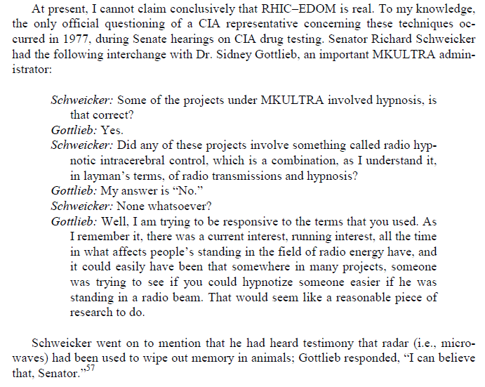 from the 1977 Senate hearing, Gottlieb confirms that microwaves had been used to wipe out memory in animals