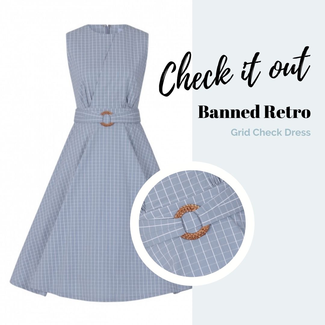 You can't help but fall in love with this sweet, baby blue design from Banned Retro.  How would you style yours?... we'd go baby pink, but the choice is yours!

#babybluedress #retrostyledress #50scheckdress #lovebohemianfinds...