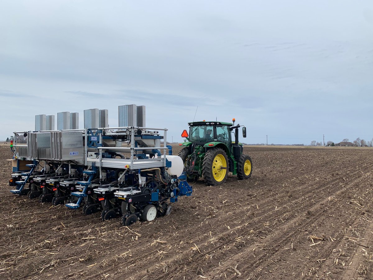 JonathanMikk's tweet photo. Corteva Agriscience corn stress emergence plots going in the ground this afternoon just ahead of the rain!   #Plant21 has commenced in WC MN! https://t.co/mh7Aqd7p6r