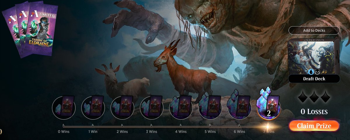 Alby_MTG's tweet photo. A 7-0 with this sweet Blue Black Mill draft deck! I missed Throne of Eldraine. This set was an underrated limited format in my opinion. https://t.co/mnMswcijXp