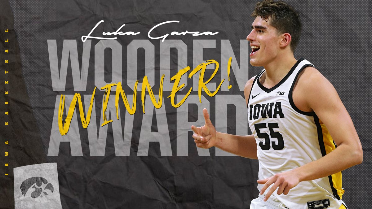 ✨Senior <a href="/LukaG_55/">Luka Garza ✞</a> is the first player from the University of Iowa to win the <a href="/WoodenAward/">John R. Wooden Award</a>!✨

Garza sweeps the major postseason honors becoming the consensus 2021 National Player of the Year 🧹🐐🏆👋💯💪

STORY: bit.ly/39ORQW2