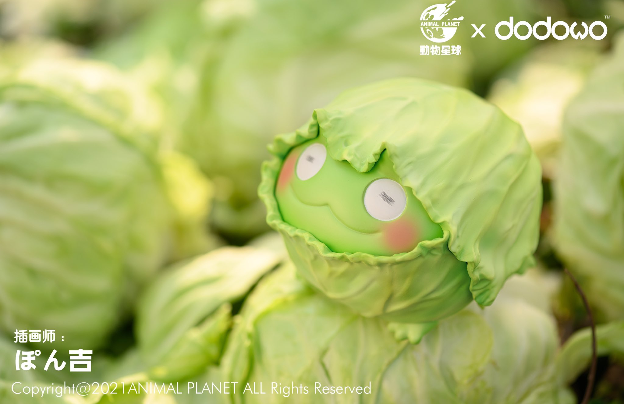 『キャベツツノガエル』野菜カエル　動物惑星シリーズ　フィギュア　動物の置物 キャベツツノガエル』野菜カエル 動物惑星シリーズ フィギュア