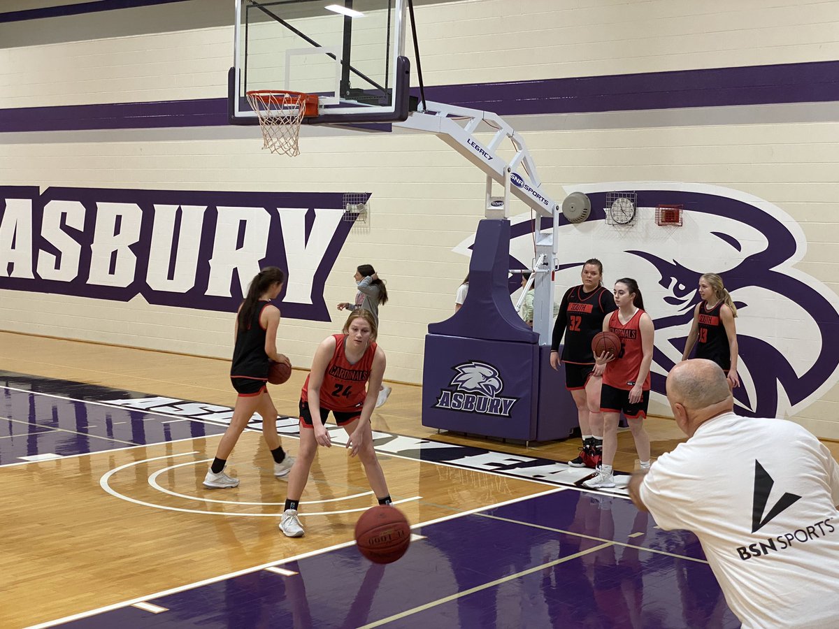 SL Lady Cardinals Practice today at Asbury College￼.