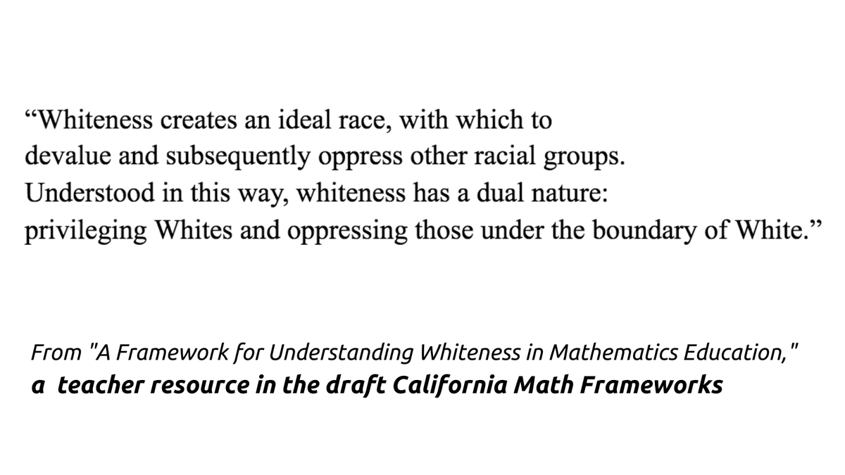 When only 4 in 10 CA students are proficient in math, is the training our teachers need in the new CA Math Framework? NO. 
Pls tell the CA State Board of Ed that our students deserve better.
➡️ ACT NOW: educators4qe.org/act-now1.html
<a href="/ConceptualJames/">James Lindsay, anti-Communist</a>
<a href="/AsraNomani/">Asra Nomani</a>
<a href="/NoahPollak/">Noah Pollak</a>
<a href="/GavinNewsom/">Gavin Newsom</a>