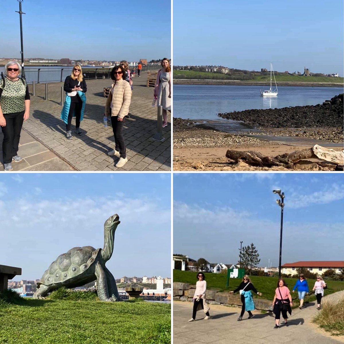 SoShieldsWI's tweet photo. Our walking group The Walkie Talkies made it out for their first adventure since restrictions lifted along the beautiful coast #walking #southshields #mywi #wi https://t.co/EJVrRgvkXl