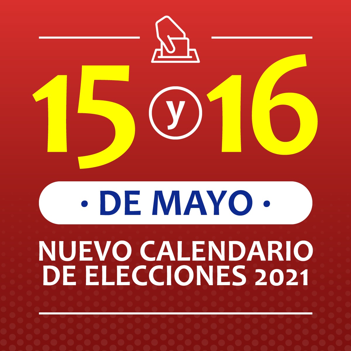 Se ha promulgado la reforma a la ley que aplaza las elecciones de Constituyentes, Gobernadores/as Regionales, Alcaldes/as y Concejales/as hasta el 15 y 16 de mayo de 2021 #Elecciones2021CL