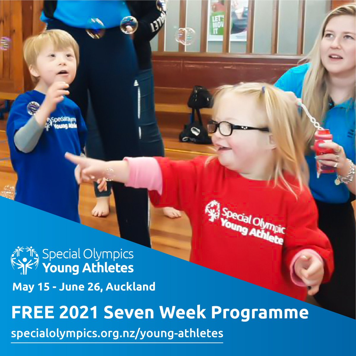 Young Athletes 2021! 🥳🎉

Young athletes is an internationally recognised and award-winning sport and play programme for children with intellectual disabilities aged 2-7 years-old 🤾🏃🏽‍♀️

Join our FREE seven week programme May 15 - June 26 in Auckland

specialolympics.org.nz/young-athletes