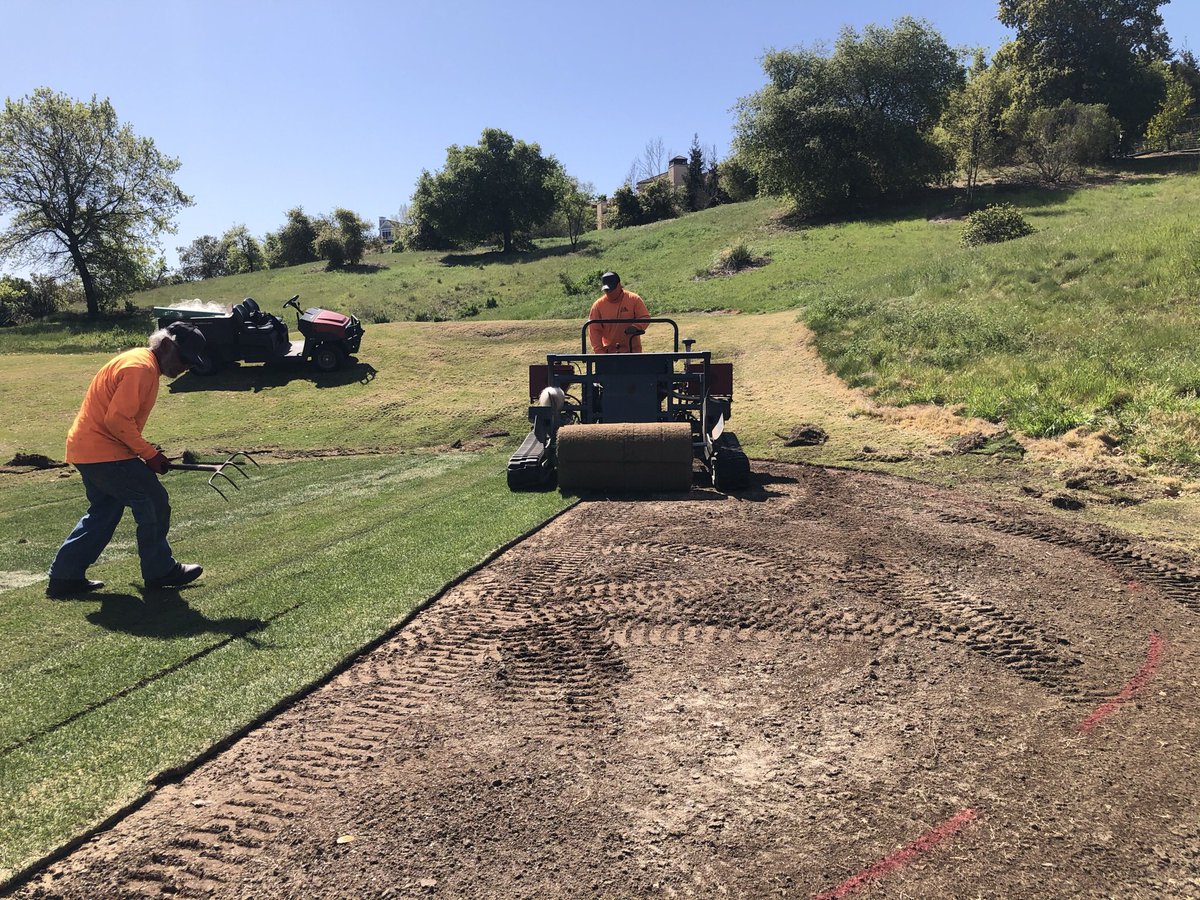 RubyAgronomy's tweet image. Concurrent with the bunker sand project we leveled and resurfaced 30K square feet of tee surfaces. It was a busy March