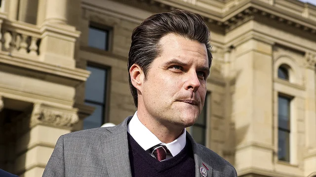 thehill's tweet photo. JUST IN: Gaetz sought preemptive blanket pardon from Trump White House: report https://t.co/0wxVwuqBxY https://t.co/UuFejSK3Xr