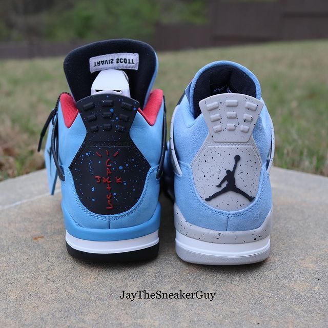 TheSiteSupply's tweet photo. Upcoming Air Jordan 4 "University Blue" vs Travis Scott 4's 🔀 👟

Which one you taking? 🤔 

📸 jaythesneakerguy IG https://t.co/RaHSkIMtTx