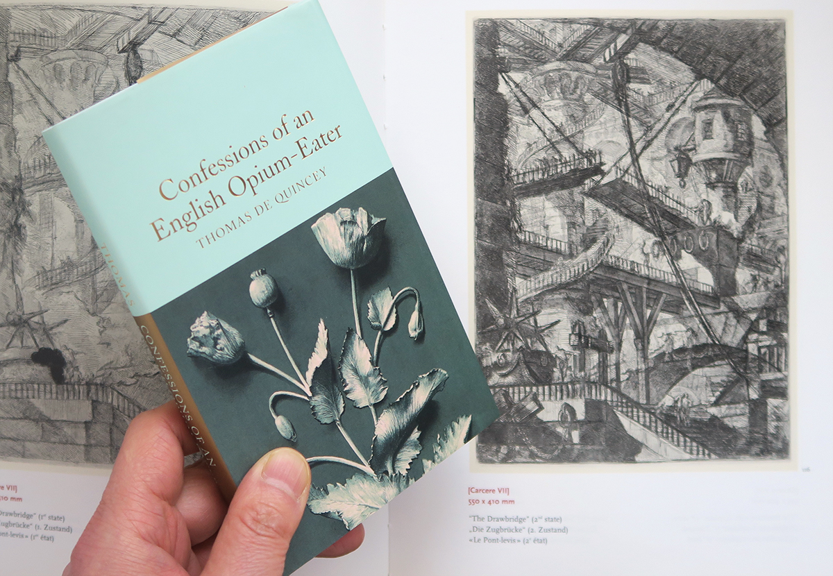 ASMR_yubi's tweet photo. My next next video will be about Piranesi's Prison and De Quincey's Confessions of an English Opium-Eater.
Anyway, do you also think this lovely design of the dust jacket seduces you to take opium? https://t.co/LALBiwE2j9
