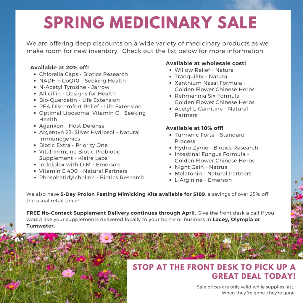 heartofwellness's tweet image. The Spring Sale Continues! We are also still offering FREE Local No-Contact Delivery to Lacey, Olympia, and Tumwater as well, so give us a call at (360)570-0401 to make your purchase and set up a delivery today.

#sale #freedelivery #nocontactdelivery #olympia #lacey #tumwat…