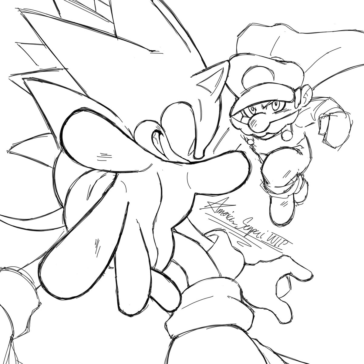 Not me posting a wip on Twitter dot com

#SonicTheHedgehog 
#Mario 