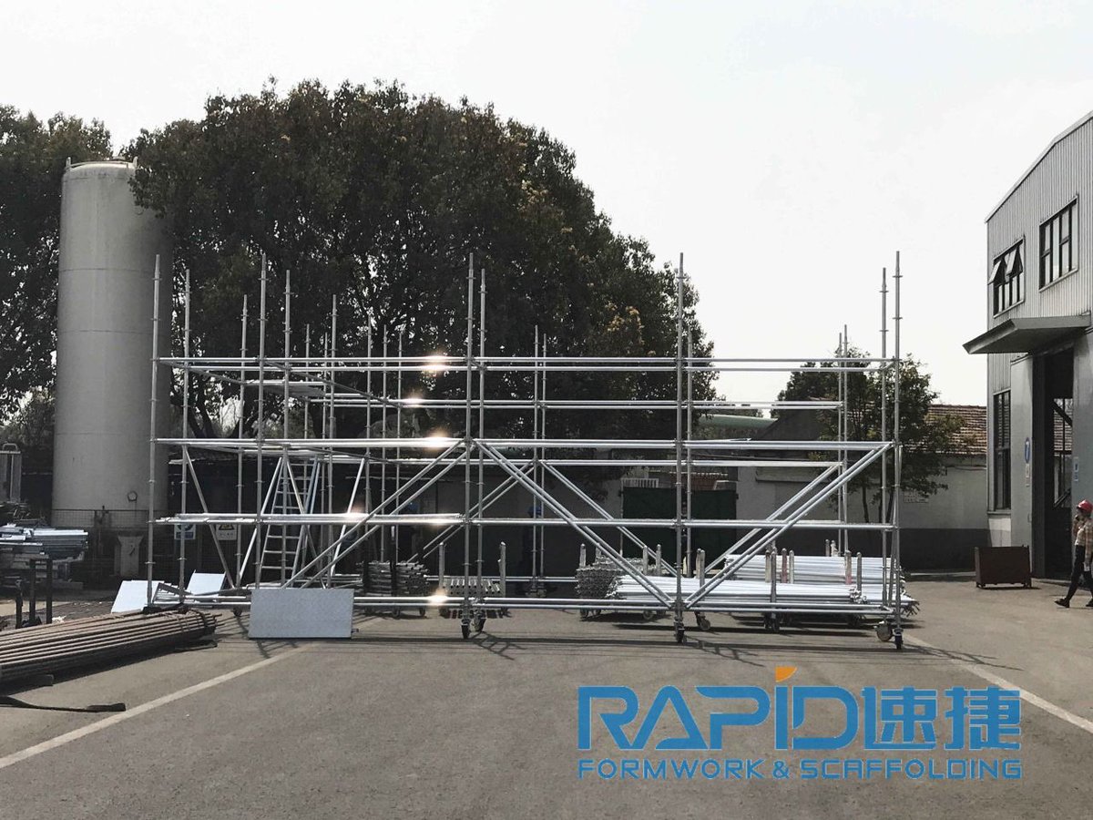SarahFly11's tweet photo. 48.3 All #Aluminum #Modular scaffolding system mobile tower #rapidscaffolding

- Well fit for our steel 48.3 #ringlock system
- Loading tested allowed max capacity for each leg
2tons for bay height 1.5m- broken at 5tons;
1ton for bay height 2m
- Load Class III tested by SGS https://t.co/OKYQK6STj7