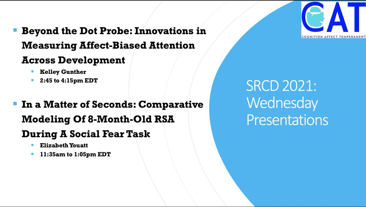 Day 1 of SRCD is coming tomorrow! #SRCD2021 Here is the rundown w/ talks from @whereyouattt @Kelley_withanE 1/2