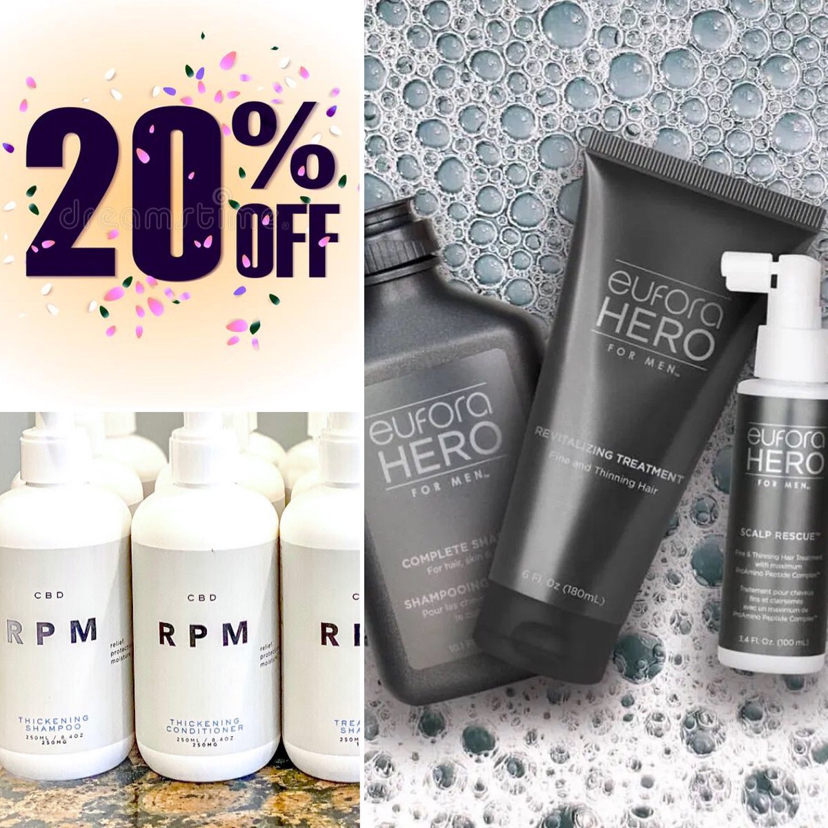Let’s not forget the men!! All #menshairproducts are 20% off too, stock up now! 🛍🛍🛍

#euforahero & #rpmhaircare thickening! #menshair #mensgrooming #menshaircare #spring #sale #springsale  #hairproducts #shoplocal #shopsmall #supportsmallbusiness #supportlocal #exeternhhair